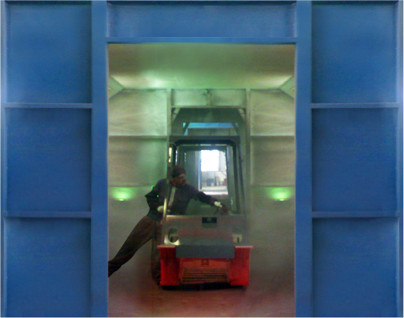 Forklift coating equipment